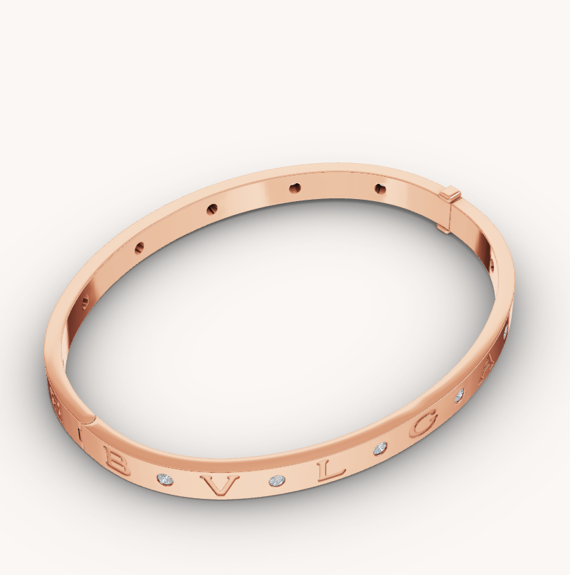 [⭐Reverie Jewels]ZERO 1 PINK GOLD 12 DIAMONDS BRACELET