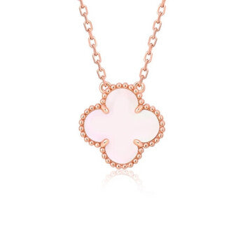 [⭐Reverie Jewels]CLOVER 15MM PINK MOTHER-OF-PEARL SINGLE FLOWER NECKLACE