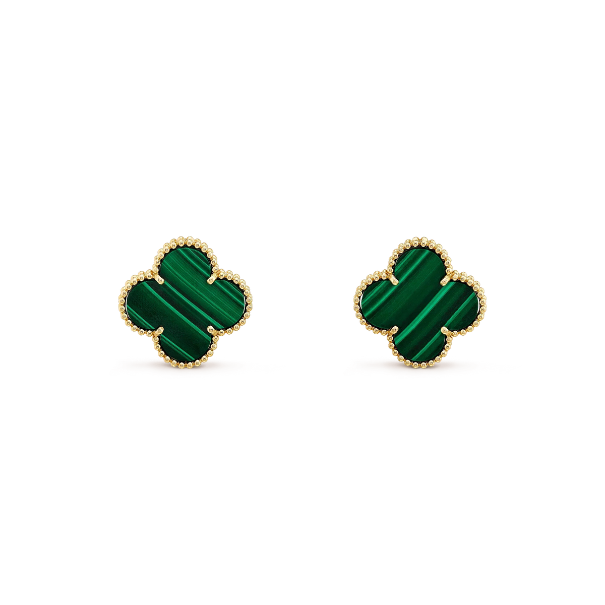 [⭐Reverie Jewels]CLOVER MINI 9.5MM MALACHITE  EARRINGS
