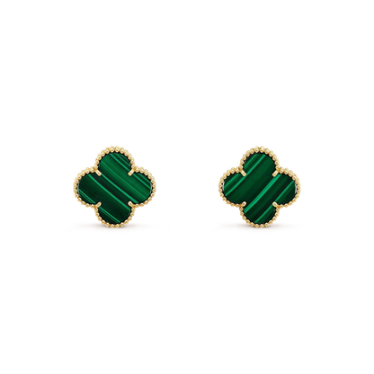 [⭐Reverie Jewels]CLOVER MINI 9.5MM MALACHITE  EARRINGS