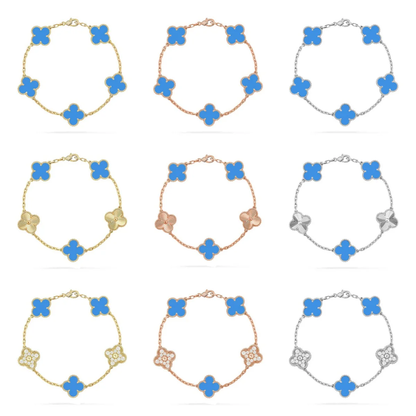 [⭐Reverie Jewels] CLOVER 5 MOTIF BLUE AGATE BRACELET COLLECTION