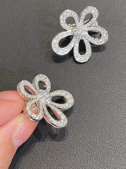 [⭐Reverie Jewels]FLOWERLACE EARRINGS FULL DIAMONDS