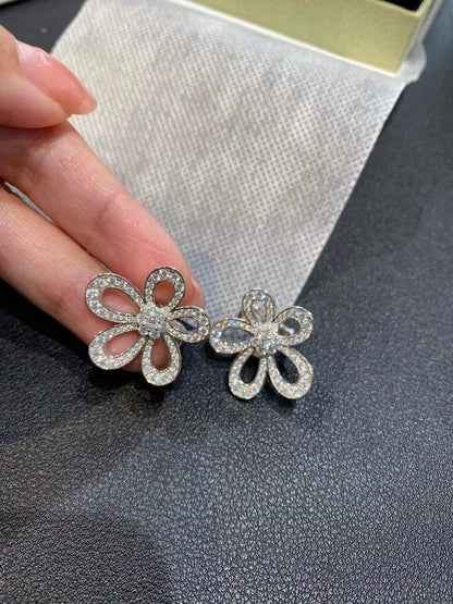 [⭐Reverie Jewels]FLOWERLACE EARRINGS FULL DIAMONDS