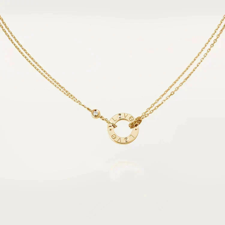 [⭐Reverie Jewels]LOVE NECKLACE 16MM 2 DIAMONDS