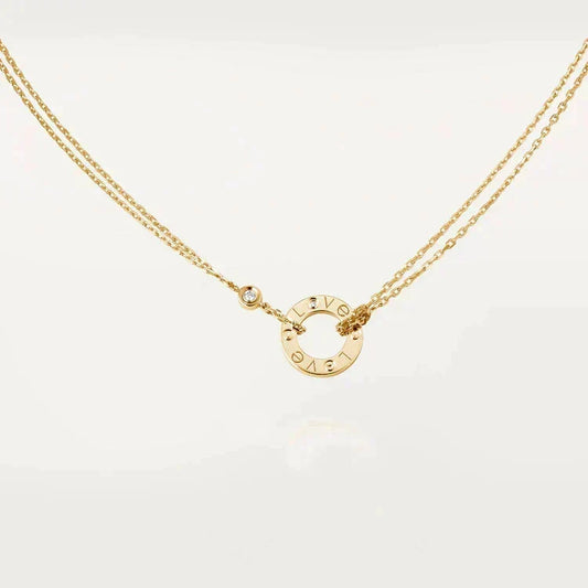 [⭐Reverie Jewels]LOVE NECKLACE 16MM 2 DIAMONDS