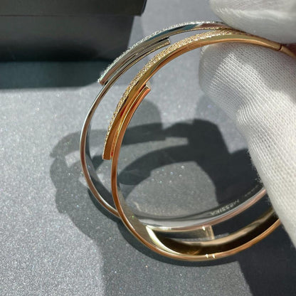[⭐Reverie Jewels]Move Noa Rose Gold Pavé Diamond Bangle Bracelet