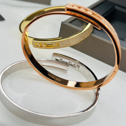 [⭐Reverie Jewels]Move Noa Rose Gold Pavé Diamond Bangle Bracelet