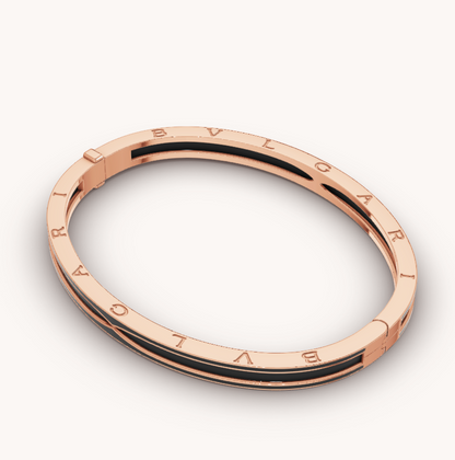 [⭐Reverie Jewels]ZERO 1 PINK GOLD WITH MATTE BLACK CERAMIC BRACELET