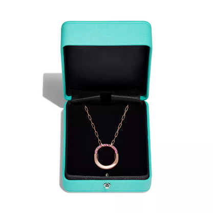 [Reverie Jewels]LOCK MEDIUM PENDANT PINK DIAMOND PINK GOLD NECKLACE