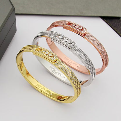 [⭐Reverie Jewels]Move Noa Full Pavé Diamond Bangle Bracelet