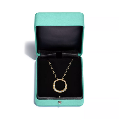 [Reverie Jewels]LOCK NECKLACE MEDIUM PENDANT GOLD PAVED DIAMONDS