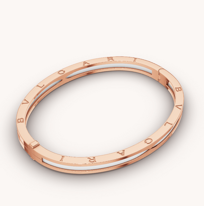 [⭐Reverie Jewels]ZERO 1 PINK GOLD WITH WHITE CERAMIC BRACELET