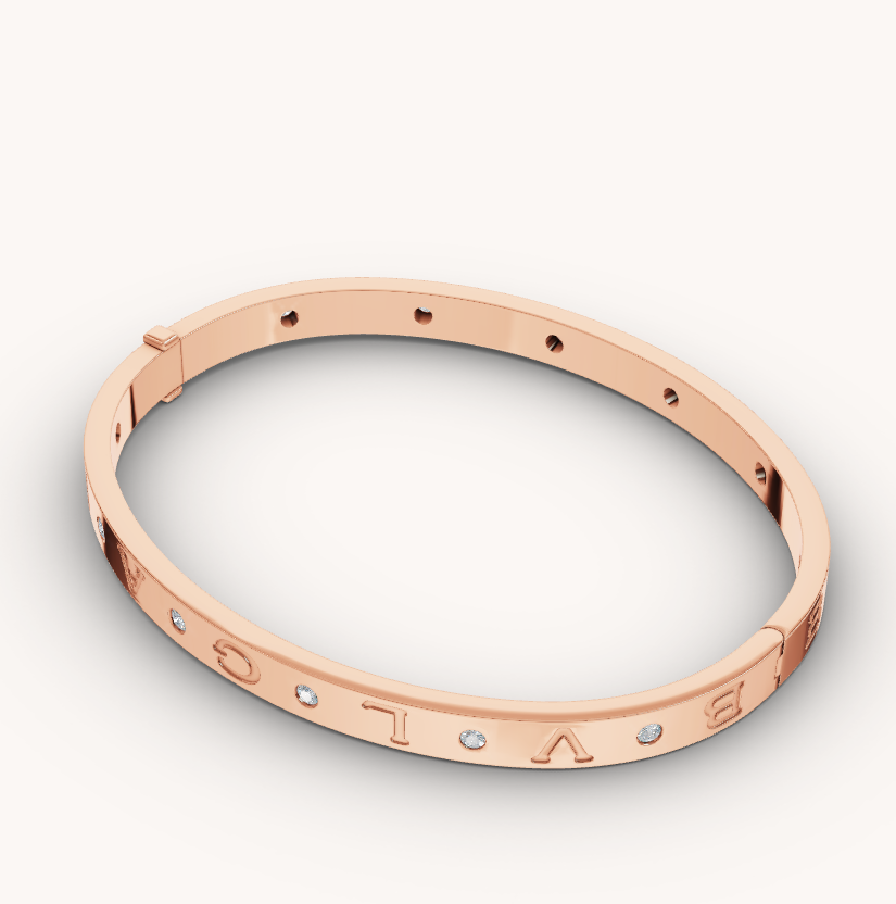[⭐Reverie Jewels]ZERO 1 PINK GOLD 12 DIAMONDS BRACELET