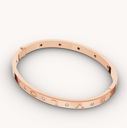 [⭐Reverie Jewels]ZERO 1 PINK GOLD 12 DIAMONDS BRACELET