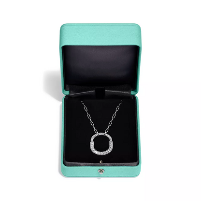 [Reverie Jewels]LOCK NECKLACE MEDIUM PENDANT SILVER PAVED DIAMONDS