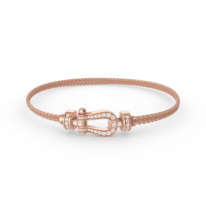 [⭐Reverie Jewels]FORCE SMALL HORSESHOE  DIAMOND CHAIN ROPE BRACELET
