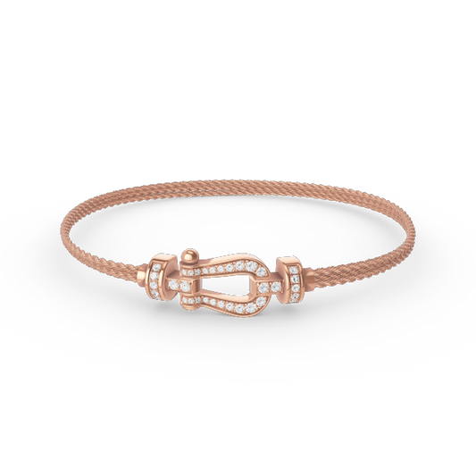 [⭐Reverie Jewels]FORCE SMALL HORSESHOE  DIAMOND CHAIN ROPE BRACELET