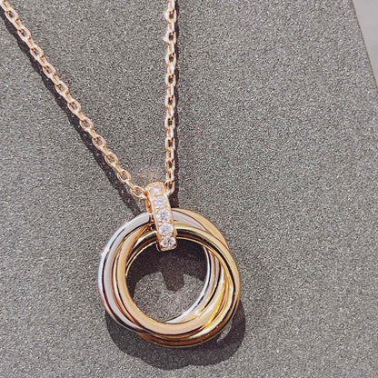 [⭐Reverie Jewels]TRINITY NECKLACE GOLD  DIAMONDS