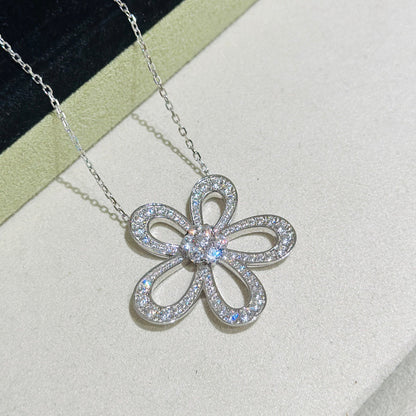 [⭐Reverie Jewels]FLOWERLACE NECKLACE FULL DIAMONDS