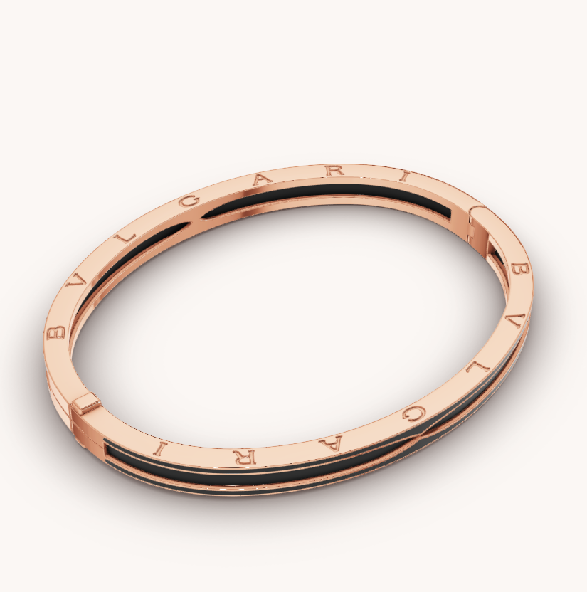 [⭐Reverie Jewels]ZERO 1 PINK GOLD WITH MATTE BLACK CERAMIC BRACELET