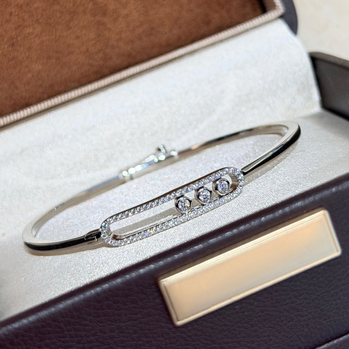 [⭐Reverie Jewels]Move Pavé Diamond Bangle Bracelet M