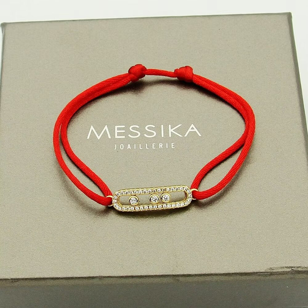 [⭐Reverie Jewels]Messika Care(s) pink cord pavé bracelet