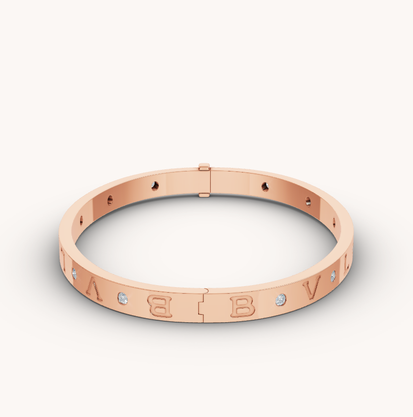 [⭐Reverie Jewels]ZERO 1 PINK GOLD 12 DIAMONDS BRACELET