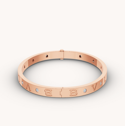 [⭐Reverie Jewels]ZERO 1 PINK GOLD 12 DIAMONDS BRACELET