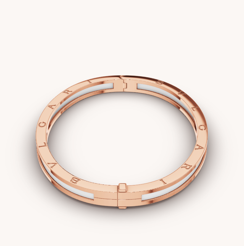 [⭐Reverie Jewels]ZERO 1 PINK GOLD WITH WHITE CERAMIC BRACELET