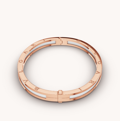 [⭐Reverie Jewels]ZERO 1 PINK GOLD WITH WHITE CERAMIC BRACELET