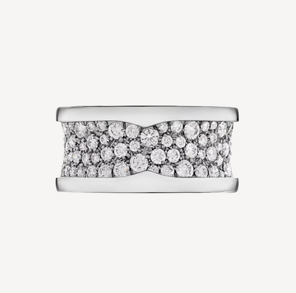 [⭐Reverie Jewels]ZERO 1 WITH PAVED DIAMONDS ON THE SPIRAL RING