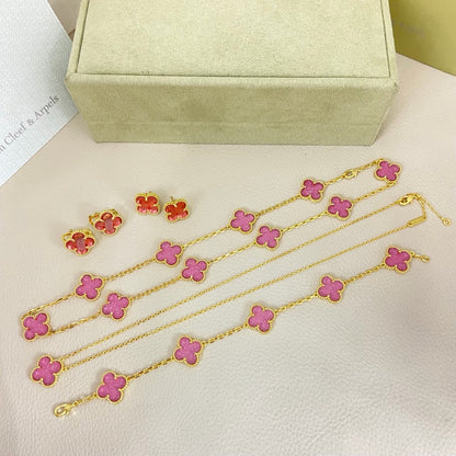 [⭐Reverie Jewels]CLOVER 10 MOTIFS  NEW BUBBLE PINK ENAMEL