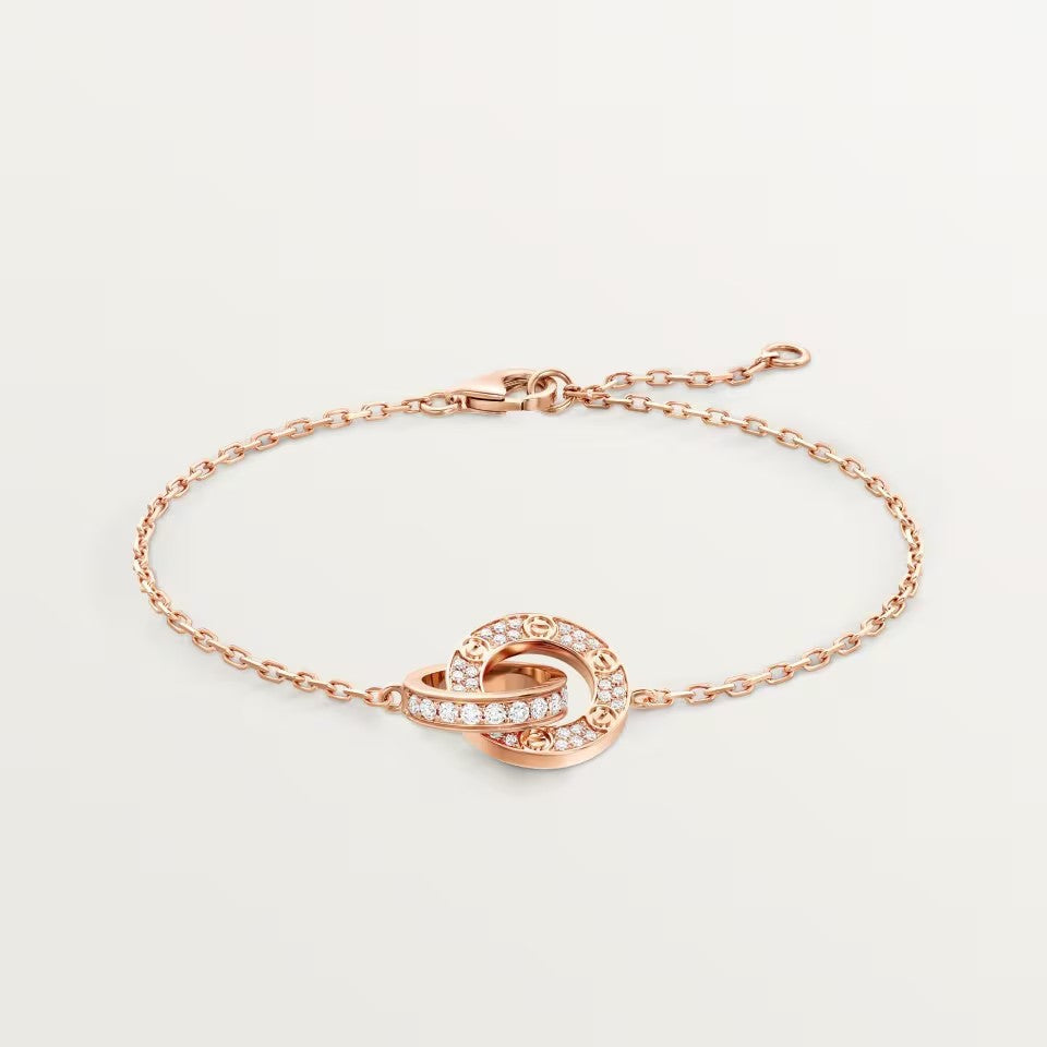 [⭐Reverie Jewels]LOVE DOUBLE RING FULL DIAMOND BRACELET