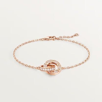 [⭐Reverie Jewels]LOVE DOUBLE RING FULL DIAMOND BRACELET