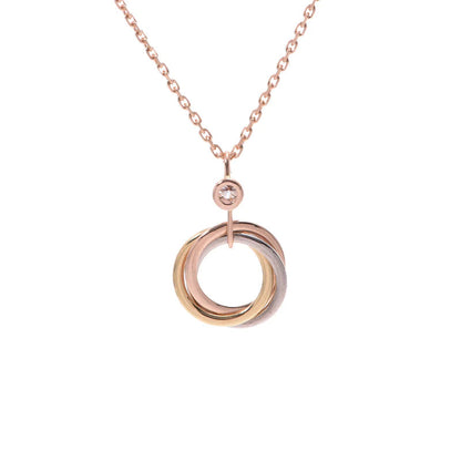 [⭐Reverie Jewels]TRINITY SILVER GOLD PINK GOLD NECKLACE