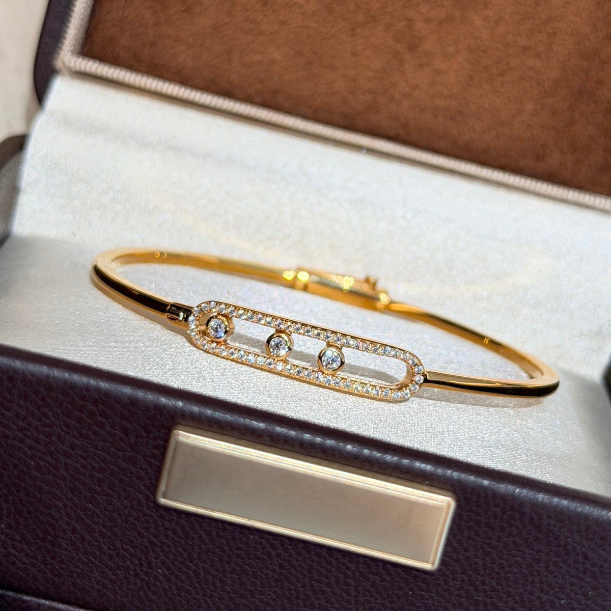 [⭐Reverie Jewels]Move Pavé Diamond Bangle Bracelet M