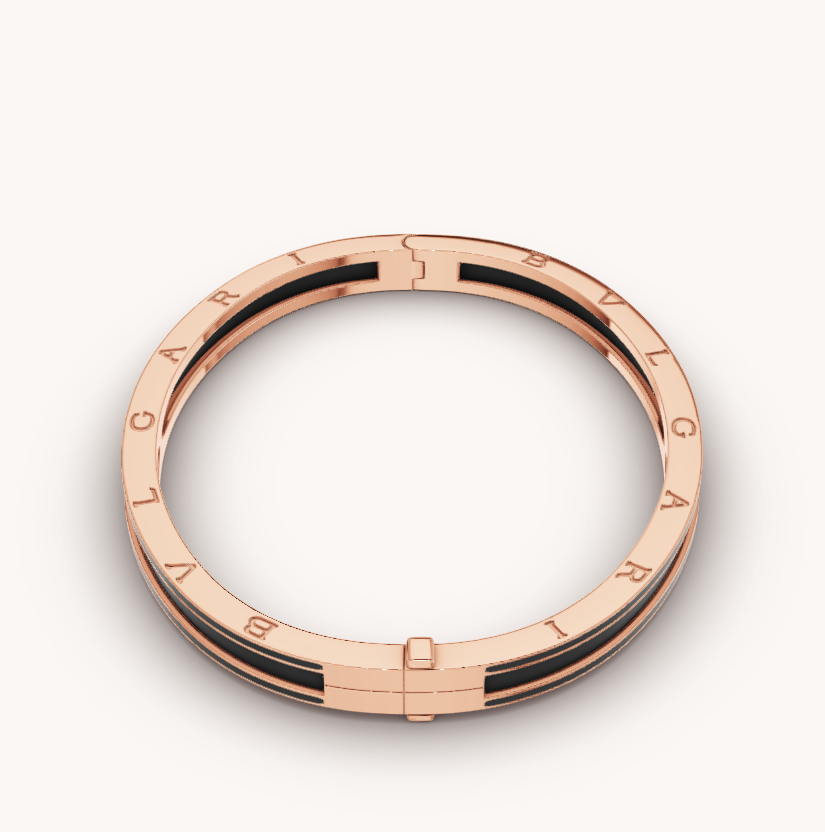 [⭐Reverie Jewels]ZERO 1 PINK GOLD WITH MATTE BLACK CERAMIC BRACELET