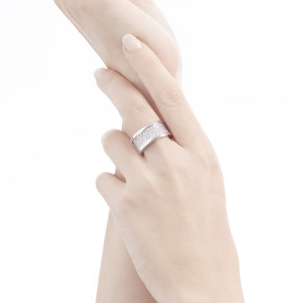 [⭐Reverie Jewels]ZERO 1 WITH PAVED DIAMONDS ON THE SPIRAL RING