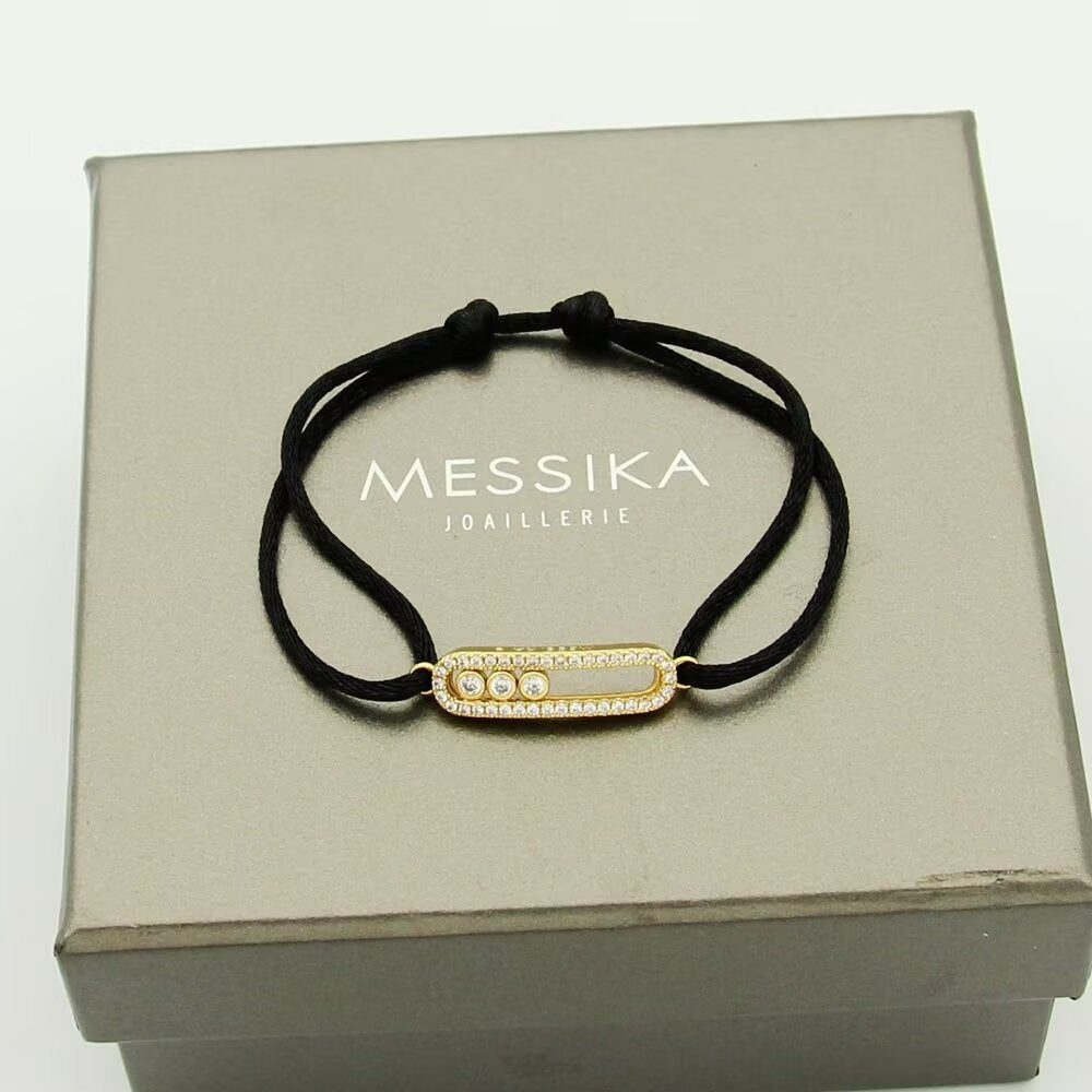 [⭐Reverie Jewels]Messika Care(s) pink cord pavé bracelet