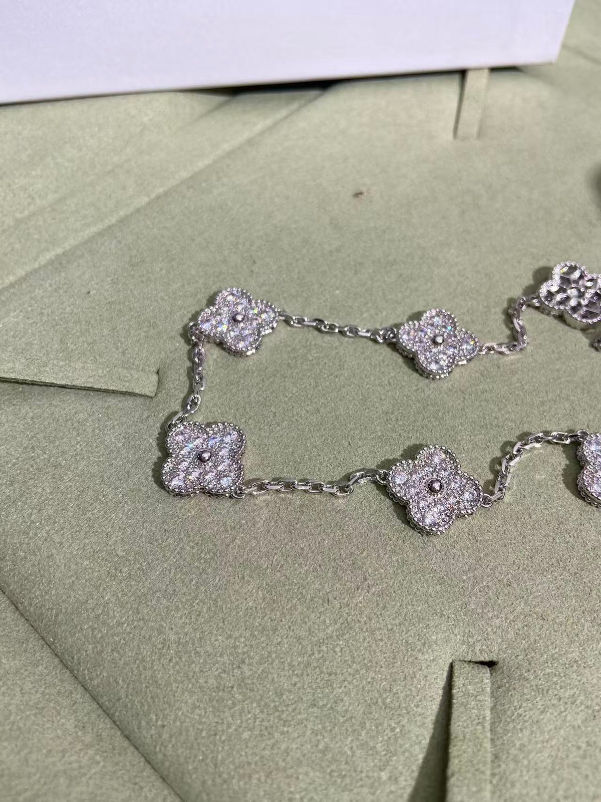 [⭐Reverie Jewels]CLOVER 10 MOTIFS  FULL DIAMOND NECKLACE