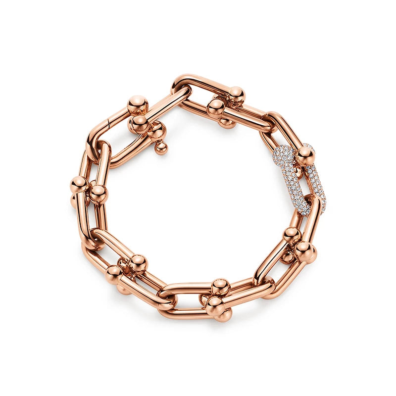 [Reverie Jewels]HARDWEAR BRACELET PINK GOLD AND SILVER DIAMOND