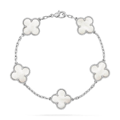 [⭐Reverie Jewels]CLOVER WHITE PEARL MOP 5 MOTIF BRACELET COLLECTION