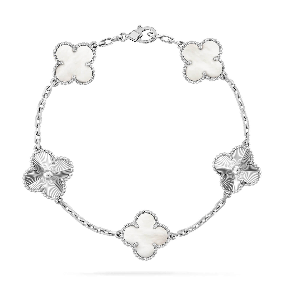 [⭐Reverie Jewels]CLOVER WHITE PEARL MOP 5 MOTIF BRACELET COLLECTION
