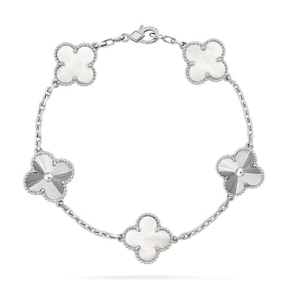 [⭐Reverie Jewels]CLOVER WHITE PEARL MOP 5 MOTIF BRACELET COLLECTION