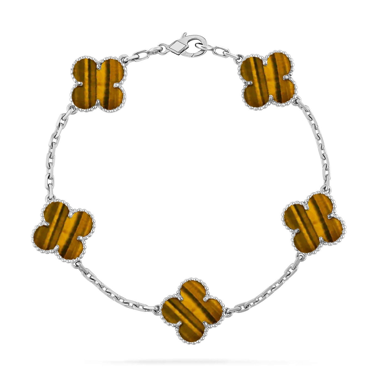 [⭐Reverie Jewels] CLOVER 5 MOTIFS TIGER EYE BRACELET COLLECTION
