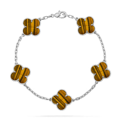 [⭐Reverie Jewels] CLOVER 5 MOTIFS TIGER EYE BRACELET COLLECTION