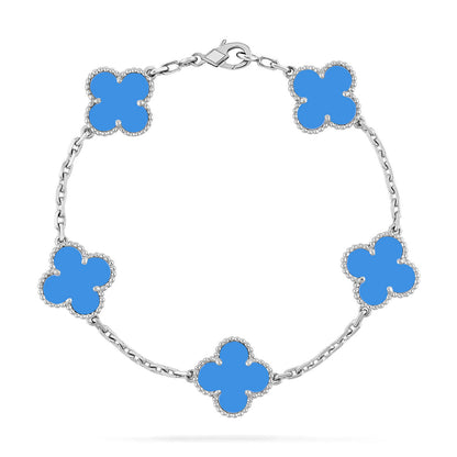 [⭐Reverie Jewels] CLOVER 5 MOTIF BLUE AGATE BRACELET COLLECTION