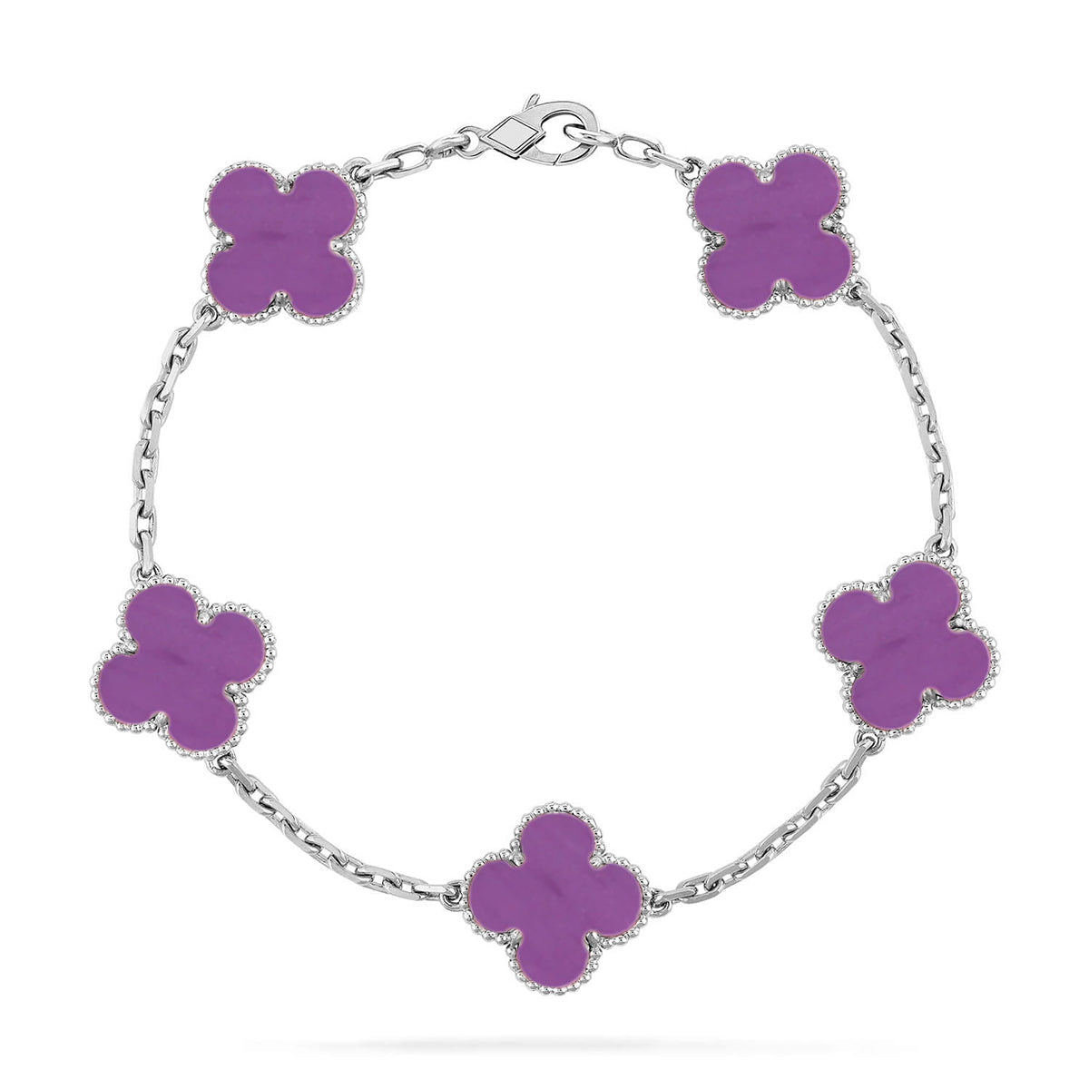 [⭐Reverie Jewels] CLOVER 5 MOTIF VIOLET BRACELET COLLECTION