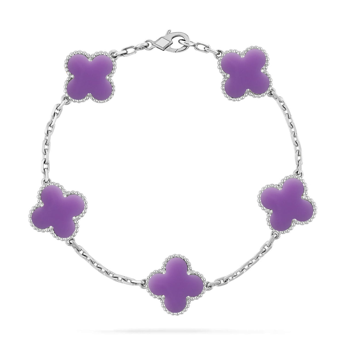 [⭐Reverie Jewels]CLOVER 5 MOTIF LIGHT PURPLE BRACELET COLLECTION
