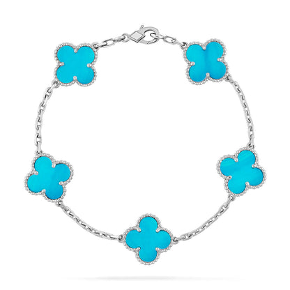 [⭐Reverie Jewels] CLOVER 5 MOTIF TURQUOISE BRACELET COLLECTION